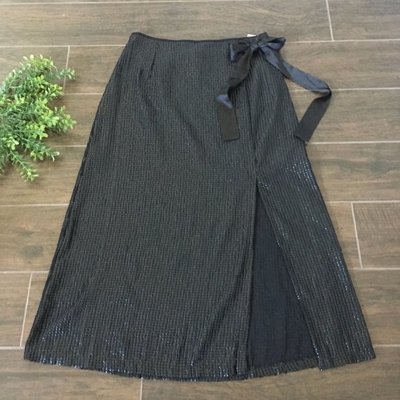 New Sexy faux wrap sequin midi skirt size Small - Picture 3 of 7